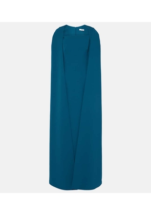 Safiyaa Cinza caped crepe gown