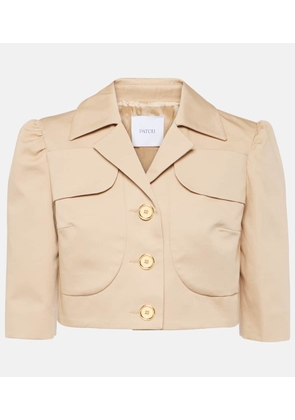 Patou Cropped cotton gabardine jacket