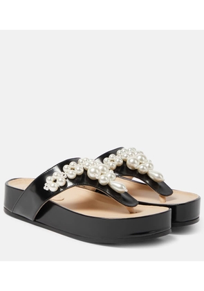 Simone Rocha Embellished leather thong sandals