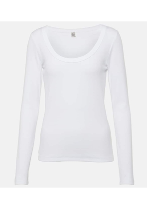 Toteme Ribbed-knit cotton jersey top