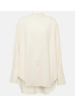 The Row Grandad oversized silk shirt