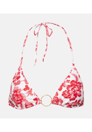 Melissa Odabash Miami ring-detail floral bikini top