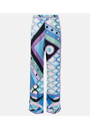 Pucci Vivara mid-rise silk wide-leg pants
