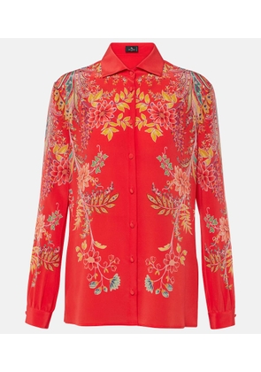 Etro Floral silk crepe de chine shirt