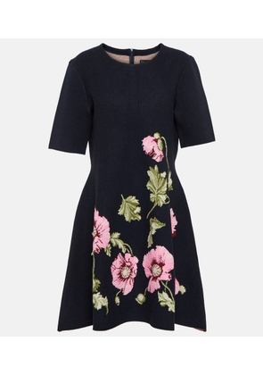 Oscar de la Renta Poppy floral jacquard minidress
