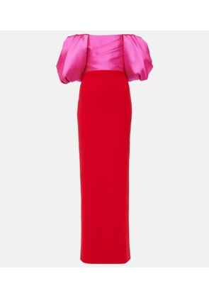 Solace London Sian gathered crepe twill gown