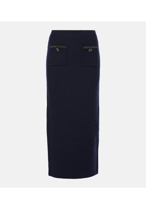 Self-Portrait Wool and cotton-blend midi skirt