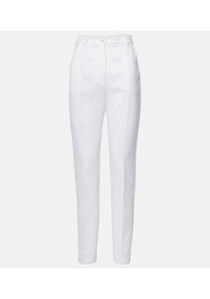 Dolce&Gabbana Cotton-blend brocade slim pants