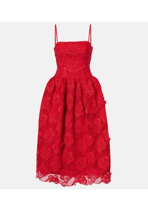 Self-Portrait Strapless lace midi dress
