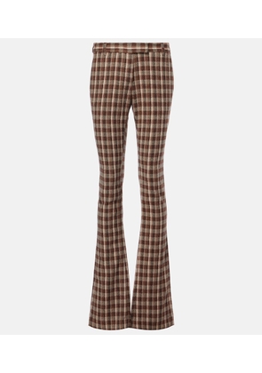 Acne Studios Checked wool and cotton-blend flared pants