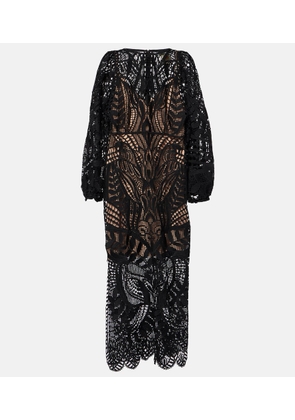 Farm Rio Nature guipure lace maxi dress