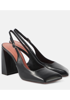 Amina Muaddi Charlotte leather slingback pumps