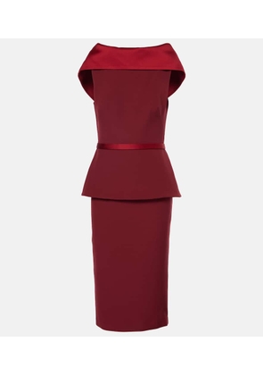 Safiyaa Rella draped peplum heavy crepe midi dress