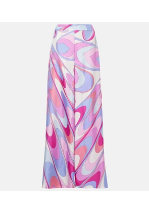 Pucci Iride silk twill wide-leg pants