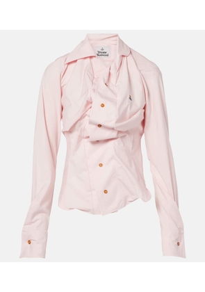 Vivienne Westwood Orb gathered asymmetric cotton shirt