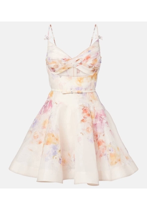 Zimmermann Crush Twist floral linen and silk minidress