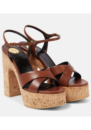 Saint Laurent Bianca 125 leather platform sandals