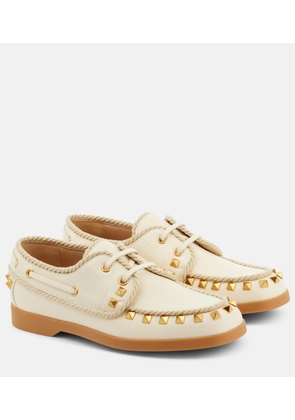 Valentino Garavani Palm Avenue Rockstud leather boat shoes