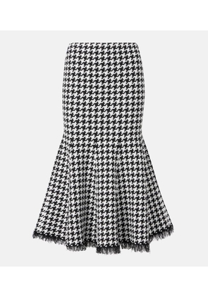 McQueen Houndstooth jacquard midi skirt