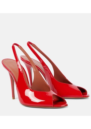 Amina Muaddi Kristina 105 patent leather peep-toe pumps