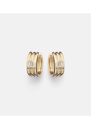 Stone and Strand Trio Ridge 14kt gold earrings with diamonds