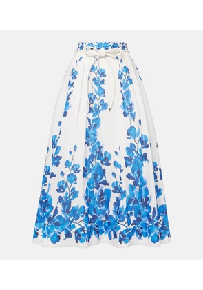 Rebecca Vallance Orchid Blues floral midi skirt