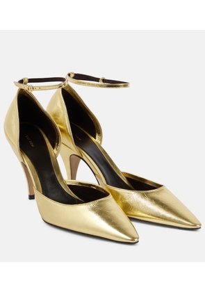 The Row Liisa metallic leather pumps