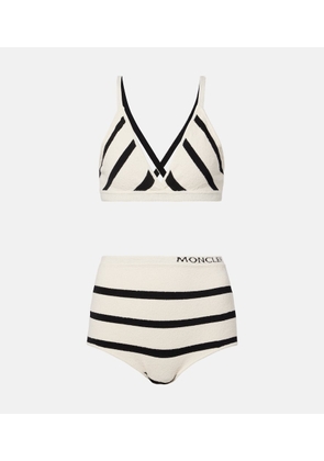 Moncler Striped cotton-blend bralette and briefs set