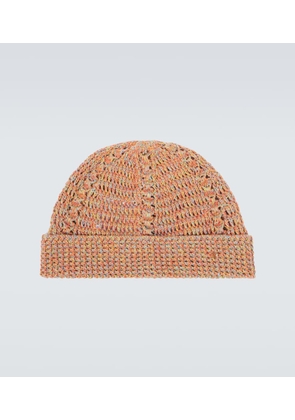Valentino Garavani VGold linen and cotton beanie