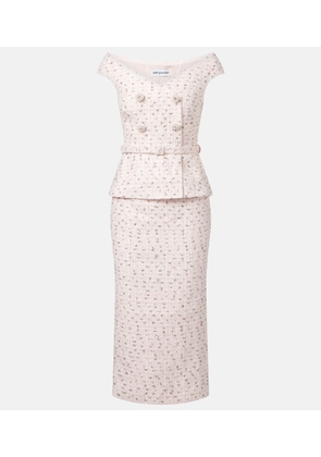 Self-Portrait Embellished boucle midi dress