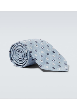 Dunhill Printed silk and cotton tie