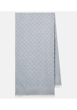 Gucci GG cotton, wool, and silk scarf