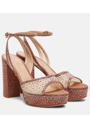 Gianvito Rossi Organza and suede platform sandals