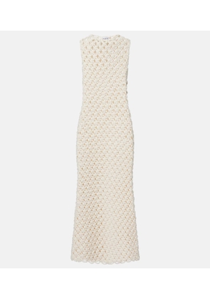 Alaia Open-knit cotton-blend maxi dress