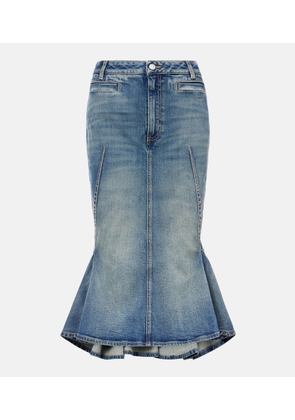 McQueen Denim midi skirt