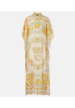 Versace Underwater Barocco cotton and silk beach dress