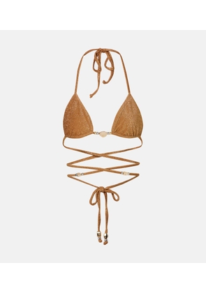 Same Shell embellished bikini top