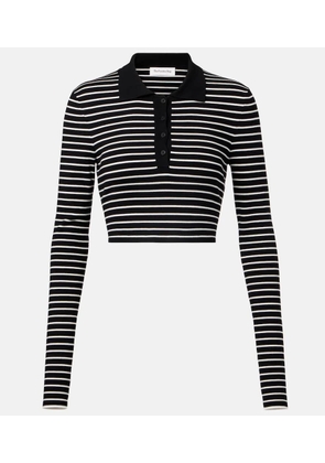 The Frankie Shop Giselle striped cropped polo shirt