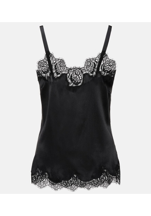 Dolce&Gabbana Lace-trimmed satin camisole