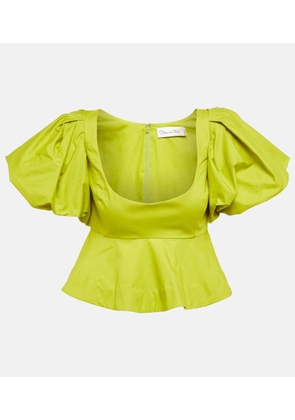 Oscar de la Renta Peplum cotton crop top