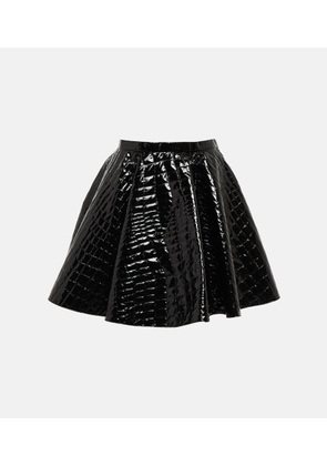 Alaia Pleated croc-effect miniskirt