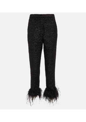 Rebecca Vallance Jourdan feather-trimmed boucle pants