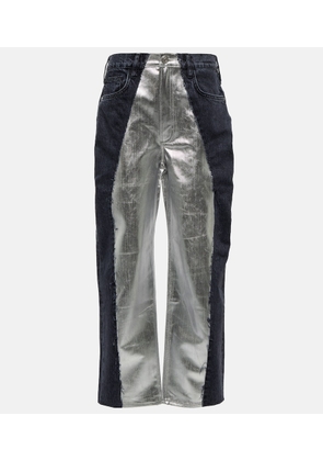 Frame Pieced mid-rise straight jeans