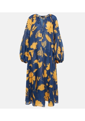 Lee Mathews Malorie floral ramie midi dress