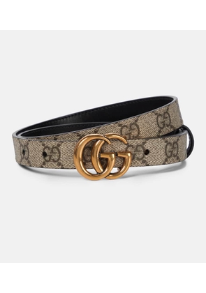 Gucci GG Supreme and leather reversible belt