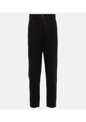 Brunello Cucinelli High-rise straight cotton-blend pants