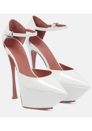 Amina Muaddi Angelica leather platform pumps