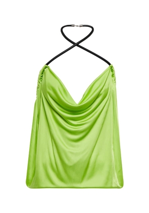 The Attico Pauline leather-trimmed top