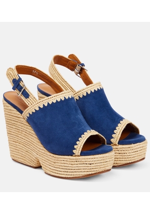Clergerie Damya suede wedge sandals