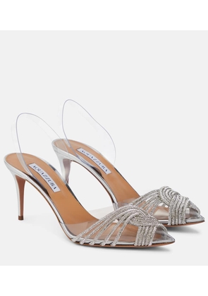 Aquazzura Gatsby 75 embellished slingback pumps